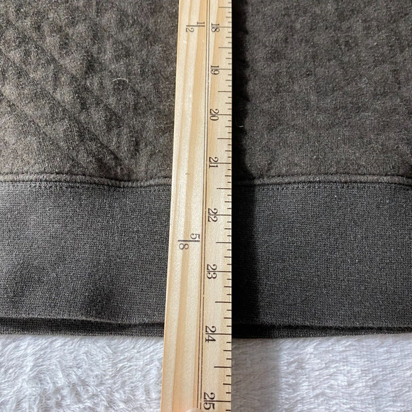 Eddie Bauer Quilted Henley Pullover Sweater Men XL Brown Mock Neck Preppy Knit - Picture 9 of 10